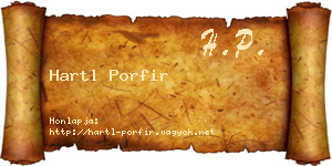 Hartl Porfir névjegykártya